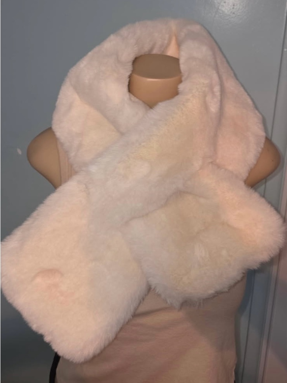 Mixit Soft Faux Fur Wrap Scarf in white